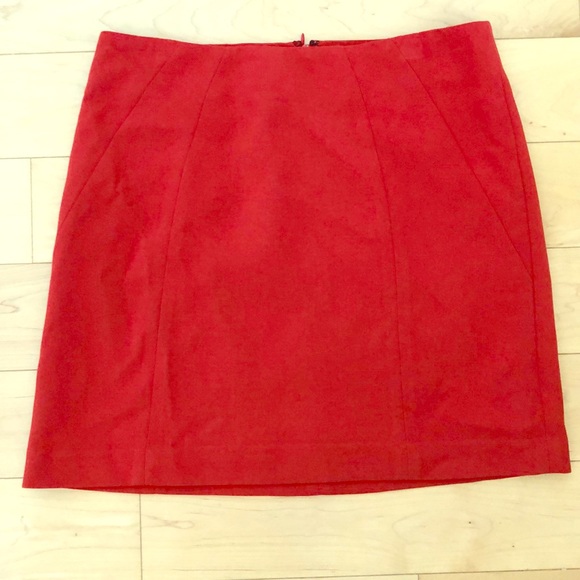 Loft A Line red skirt - Picture 1 of 3